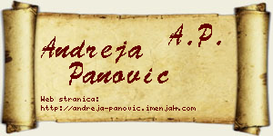 Andreja Panović vizit kartica